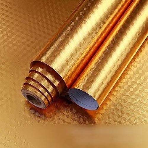 60 x 200 CM Golden 3D wallpapers for kitchen oil proof roll | kitchen self stickers sheet | wallpaper stickers | kitchen platform sheets | kitchen platform sticker (Set of 2)