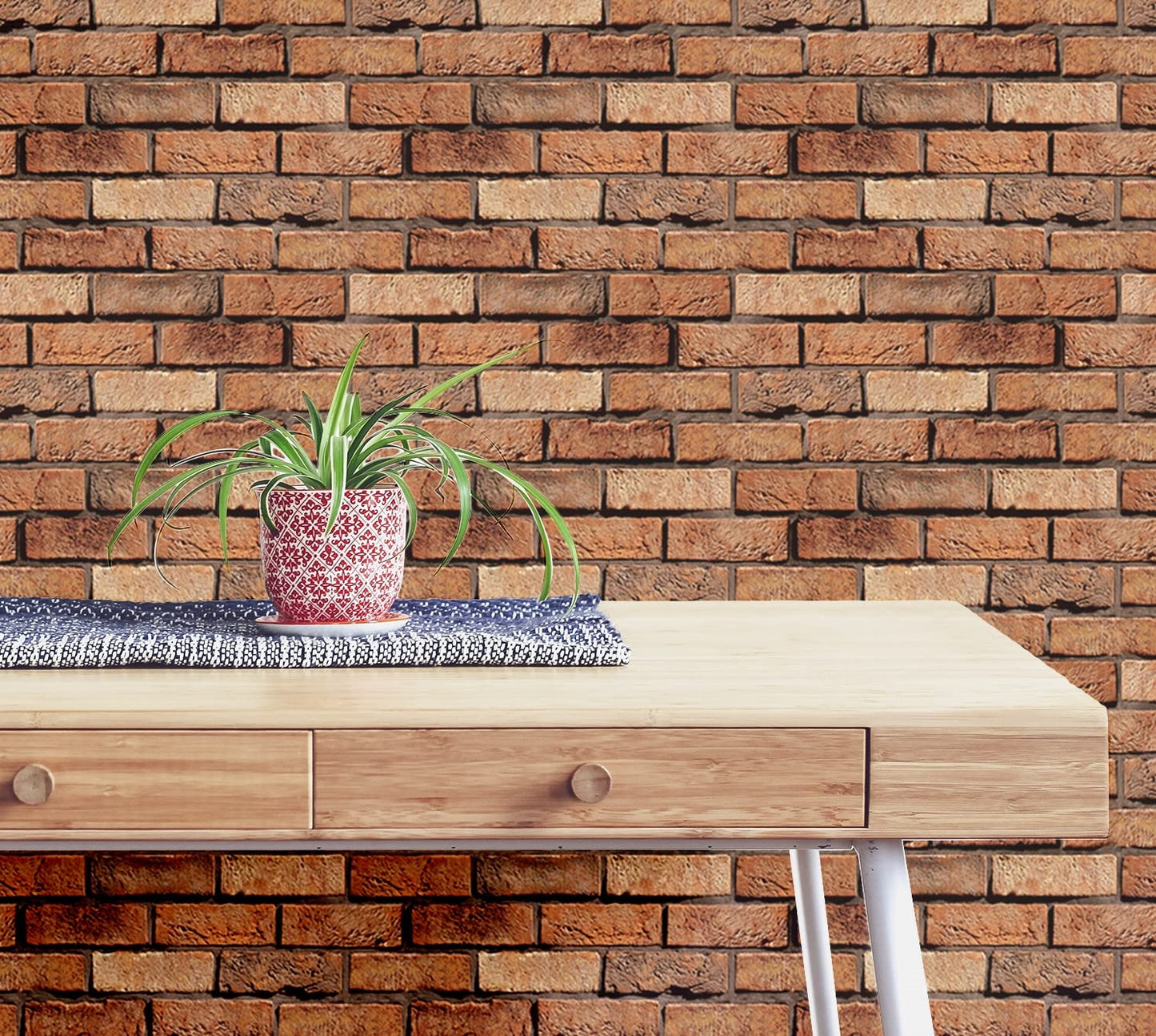 45 x 200 CM Brick Marble wallpapers for kitchen oil proof roll | kitchen self stickers sheet | wallpaper stickers | kitchen platform sheets | kitchen platform sticker (Set of 2)